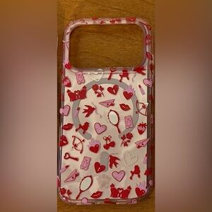 Velvet Caviar Pink and Red Valentine Motif Clear Phone Case